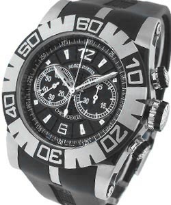 Easy Diver Chronograph 46mm in Steel Limited Edition 888 pcs. on Black Rubber Strap with Black Dial