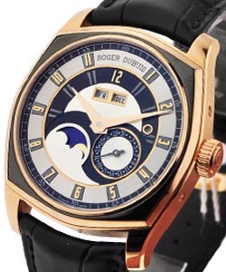 La Monegasque Perpetual Calendar in Rose Gold with Titanium Bezel on Black Leather Strap with Black Grey Dial