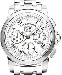 Patravi ChronoDate Men's Automatic in Steel Steel on Bracelet with White Dial