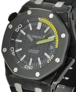 Royal Oak Offshore Diver in Forged Carbon On Black Rubber Strap with Black Dial