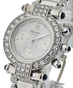 Imperiale Chronograph Midsize with Diamond Bezel White Gold on Bracelet  - Silver Dial