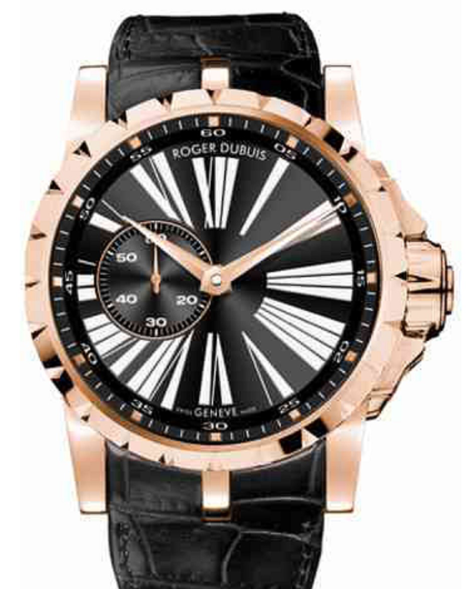 Excalibur Automatic 42mm in Rose Gold - Limited Edition 88 pcs. on Black Leather Strap with Black Dial