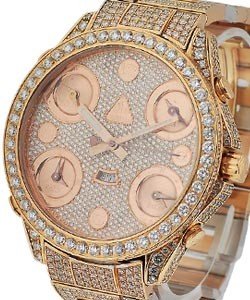  Five Time Zone in Rose Gold with Diamond Bracelet Rose Gold - 3.25ct Bezel