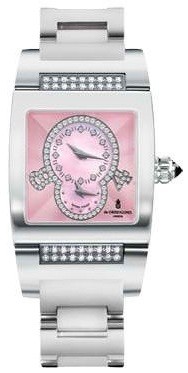 Instrumentino Dual Time Zone Tino S05 in White Gold with Diamond Bezel on White Gold Bracelet with Pink Diamond Hour markers Dial