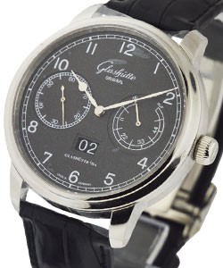 Quintessentials Senator Observer in Stainless Steel  on Black Leather Strap with Grey Graine Dial
