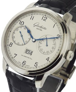 Senator Observer Steel on Black Leather Strap with Silver Graine Dial