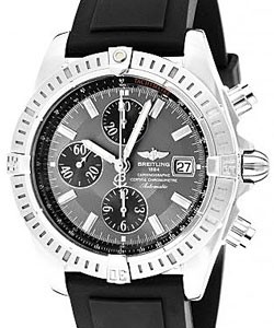 Chronomat Evolution Men's Automatic in Steel Steel on Black Rubber Strap with Slate Dial