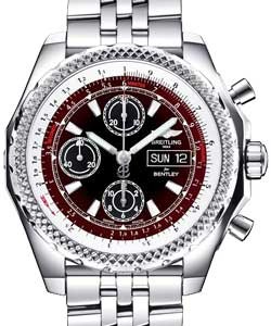 Bentley Collection GT Chronograph Racing Men's in Steel On Steel Bracelet with Black Dial - Red Accent