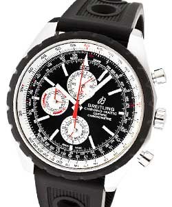 Navitimer Chrono-matic  1461 Men's Automatic in Steel Steel on Black Rubber Strap with Black Dial