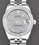 Datejust in Steel with Diamond Bezel on Steel Jubilee Bracelet with Meteorite Diamond Dial