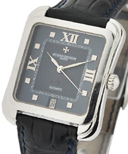 Toledo Les Historiques in White Gold on Black Leather Strap with Blue Dial