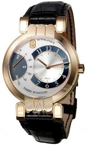 Premier Excenter 37mm Automatic in Rose Gold on Black Crocodile Leather Strap with Silver Dial