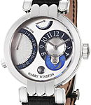 Premier Excenter Time Zone in White Gold on Black Crocodile Leather Strap with Silver Dial