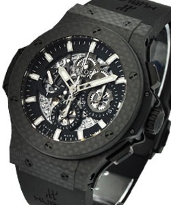 Big Bang 44mm Aero Bang Carbon in Black carbon fiber on Black Rubber Strap with BlackDial