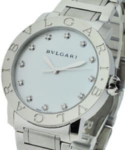 Bvlgari-Bvlgari 37mm - Lady''''s Large Steel on Bracelet with MOP Diamond Dial