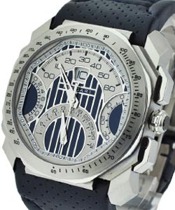 Octo Maserati - Quad Retrograde Chrono and Jumping Hour Steel with Blue Strap