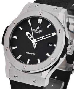 Classic Fusion 42mm Titanium Bezel on Rubber Strap with Mat Black Dial