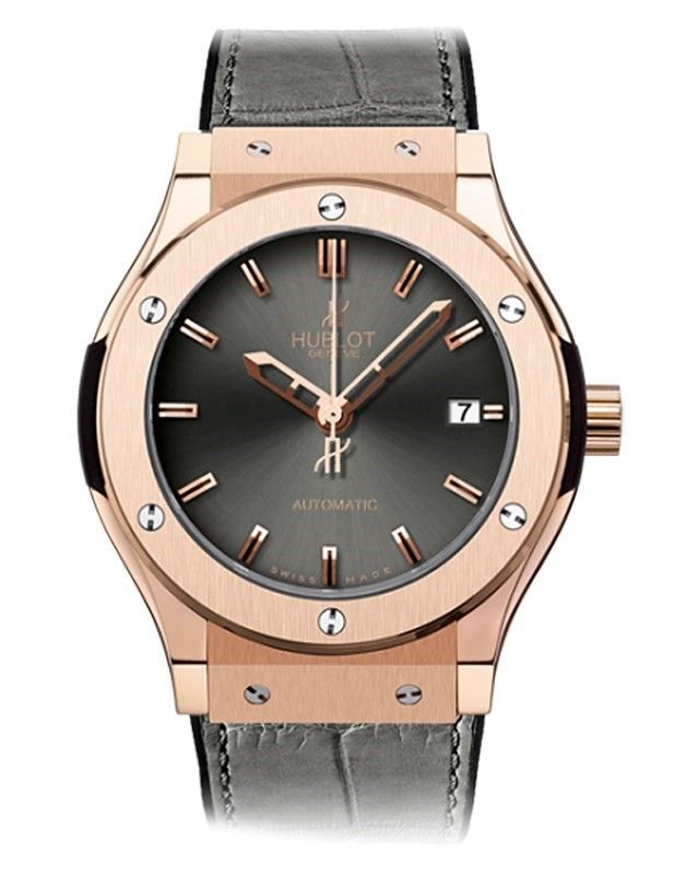 Classic Fusion Gold Racing Grey in Rose Gold on Grey Leather Strap with Grey Dial