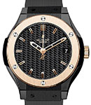 Classic Fusion 33mm in Rose Gold with Ceramic Bezel on Black Rubber Strap with Carbon Fiber Dial