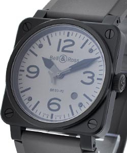 BR03-92 Automatic Commando 42mm in Grey PVD Steel on Grey Rubber Strap with Grey Dial
