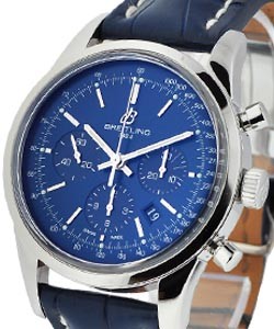 Transocean Chronograph  in Steel on Bracelet with Blue Dial - Limited to 2000pcs