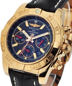 Chronomat B01 Chrono in Rose Gold on Strap with Black Dial with Red Accents - 200pcs Made