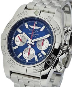 Chronomat B01 - Limited Edition - Breitling for America Steel on Bracelet with Blue Dial with Red Accents