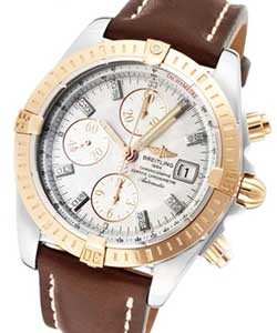 Chronomat Evolution 2 Tone Steel & Rose Gold on Strap with Black Dial