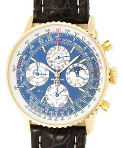 Navitimer 1952 Quantieme Perpetual Automatic- Rose Gold On Brown Crocodile Strap - Blue Dial - Silver Subdials