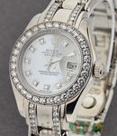 Masterpiece Lady's in White Gold with 32 Diamond Bezel on Pearlmaster Diamond Bracelet with White MOP Diamond Dial