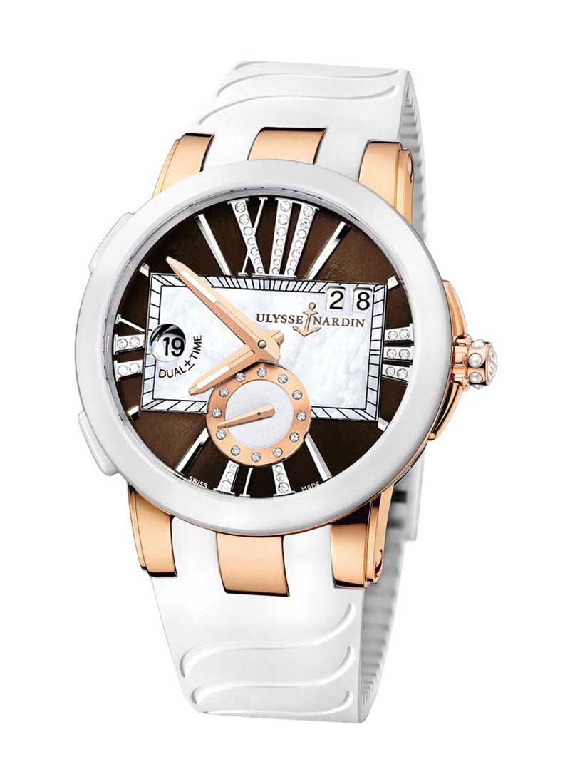Ulysse Nardin Executive Dual Time 40mm in Steel with White Ceramic Bezel
