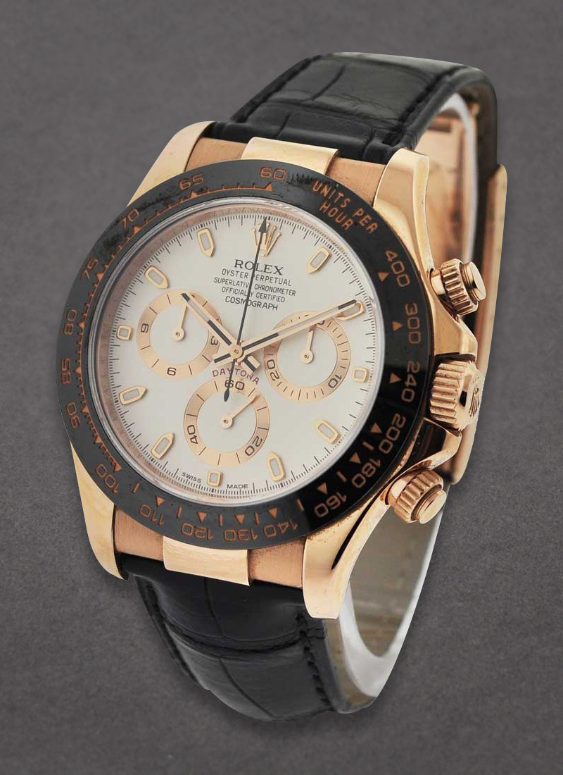 Pre-Owned Rolex Daytona 40mm in Rose Gold with Black Ceramic Bezel