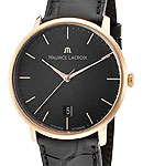 Les Classiques Tradition in Rose Gold on Black Alligator Leather Strap with Black Dial