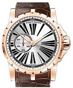 Excalibur Automatic 42mm in Rose Gold - Limited Edition 88 pcs. on Brown Leather Strap with Silver Sunburst Dial