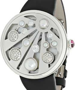 Mediterranean Eden with Diamonds and Pearls White Gold on Satin with Mother of Pearl Dial