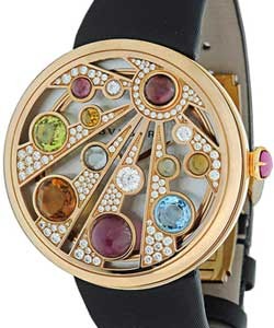 Mediterranean Eden with Diamonds and Colored Stones Rose Gold on Satin with Mother of Pearl Dial