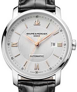 Classima Executives Automatic Steel on Black Leather Strap with Silver Dial
