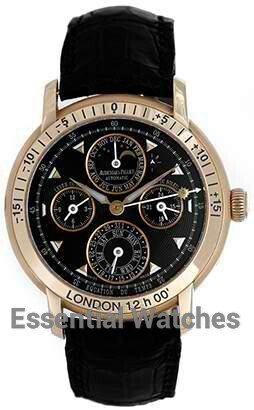 Jules Audemars Equation of Time in Rose Gold on Black Leather Strap with Black Dial
