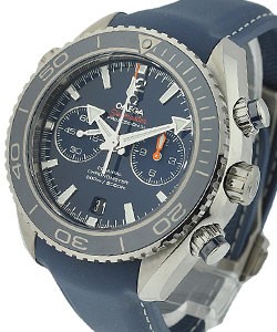 Planet Ocean Chronograph in Titanium on Blue Rubber Strap with Blue Dial