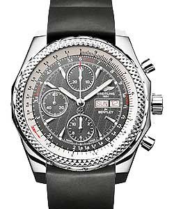 Bentley Collection GT Chronograph Men''s in Steel Steel on Black Rubber Strap with Grey Dial