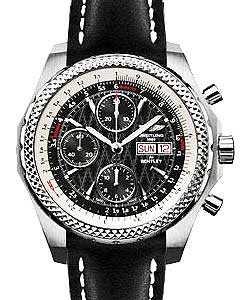 Bentley Collection GT Chronograph Racing Men's in Steel On Black Crocodile Strap with Black Dial