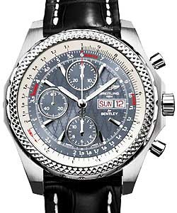 Bentley Collection GT Chronograph Racing Men's in Steel On Black Crocodile Strap with Grey Dial
