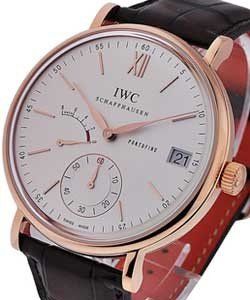 Portofino Automatic 8-Day Reserve in Rose Gold on Brown Alliagtor Leather Strap with Silver Dial