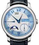 Octa Automatique Lune in Platinum on Black Crocodile Leather Strap with Blue MOP Dial
