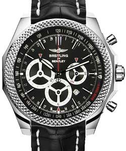 Bentley Barnato Chronograph Men's Automatic in Steel On Black Crocodile Strap with Black Dial