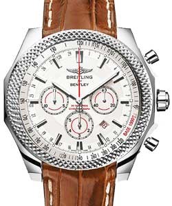 Bentley Barnato Chronograph Men's Automatic in Steel On Brown Crocodile Strap with Silver Dial