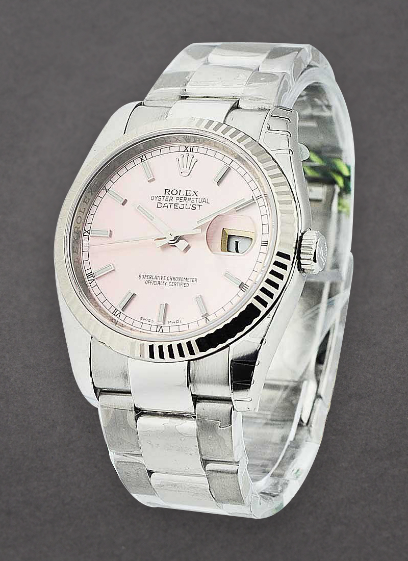 Rolex Unworn Datejust 36mm in Steel and White Gold with Fluted Bezel