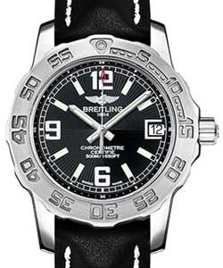Colt Aeromarine Ladies 33mm  Quartz in Steel On Black leather Strap with Black Dial