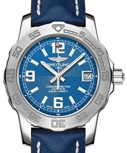 Colt Aeromarine Ladies 33mm Quartz in Steel On Blue Leather Strap with Blue Dial