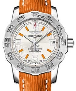 Colt Aeromarine Ladies 33mm  Quartz in Steel Orange Leather Strap - Silver Dial Orange Hour Marker